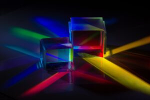 the light spectrum reflected from a crystal cube